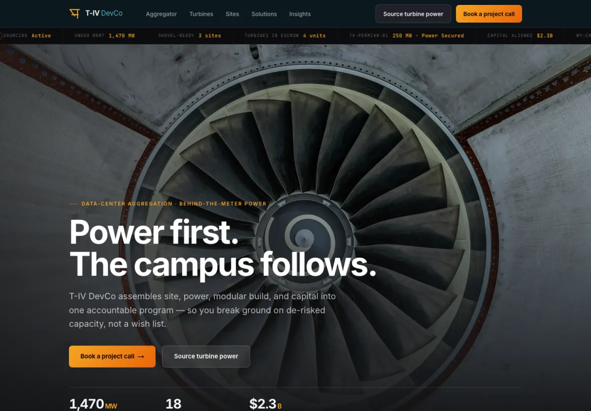 T-IV DevCo website screenshot